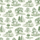 Image of Tree Toile in Green Wallpaper